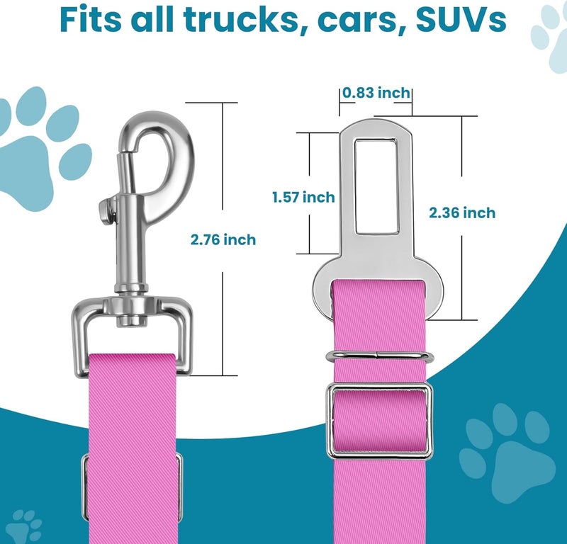 HCYPCV Adjustable pet cat and Dog car seat Belt The Lanyard is Flexible and Adjustable from 20 to 33 inches(Pink + Purple) - Image 5